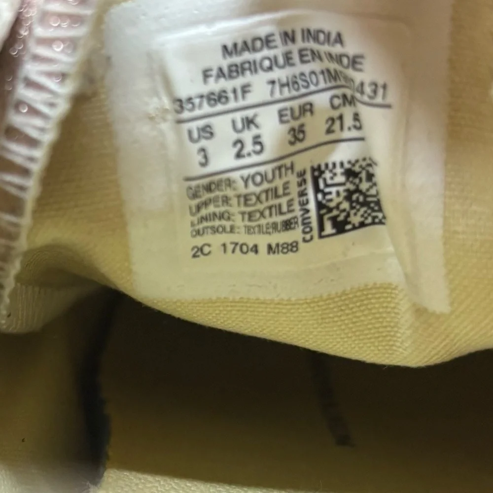Converse Rose Gold‎ Sneakers Size 3